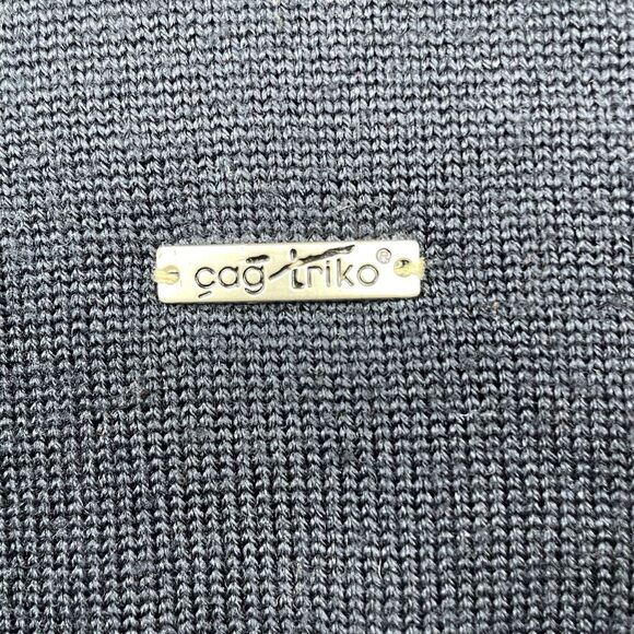 Cag Triko Men’s Wool Mock Neck Sweater Navy Red Striped Business Preppy-M - Picture 7 of 11